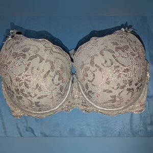Cacique Elegant Lace Bra - Cream and Silver